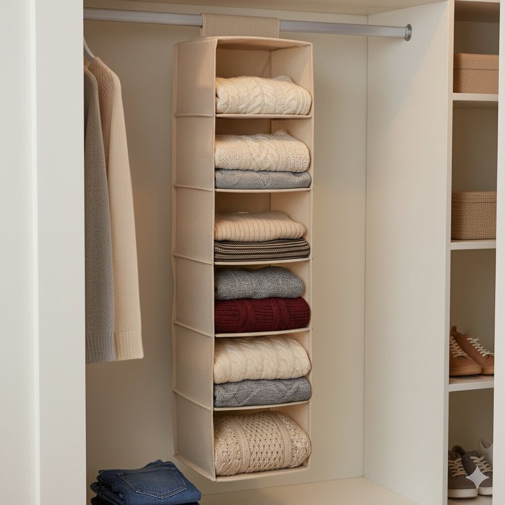 Design Trend 6-Shelf Hanging Sweater Organizer